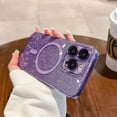 thumbnail image 3 of for iPhone 13 Pro Max Glitter Magnetic Case Compatible with MagSafe,Gradient Sparkle Bling Clear Case with Camera Lens Protector Slim Phone Case for Women Girls (Purple), 3 of 8