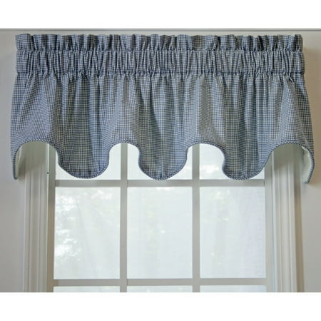 Ellis Curtain Logan Check Lined Scallop Valance