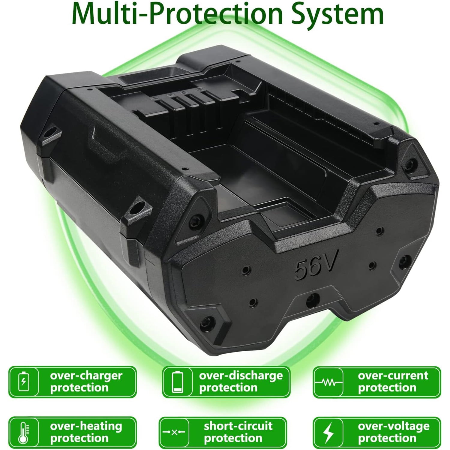 FSKE Replacement for EGO 56V Battery 5.2Ah BA2800 BA4200 BA1400, Compatible with All 56 Volt CS1604 CS1804 CS1403 HT2400 LB6504 LB5804 LB6500 LB4800 HTA2000 PH1400
