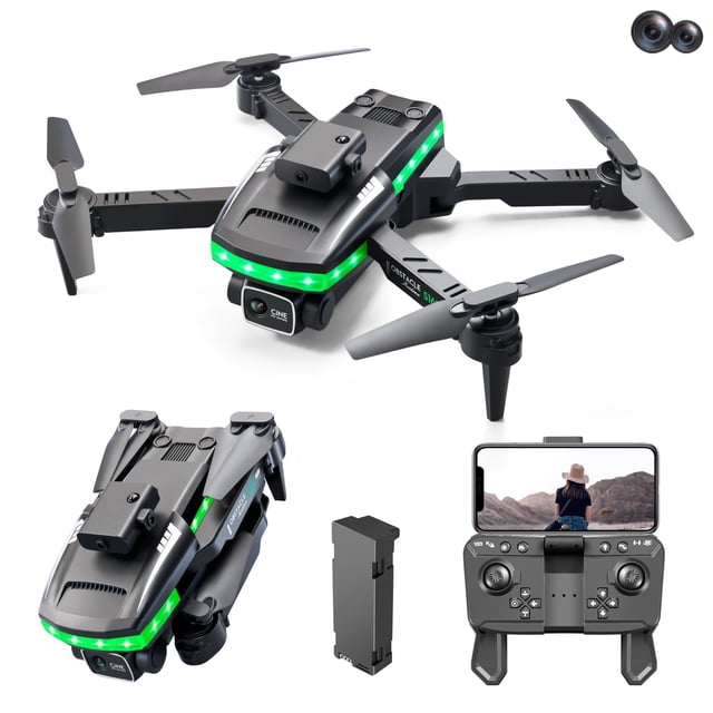Juguete para Niños de 14 Años, Dron Reducido para Niños con Cámara 1080P para Adultos y Niños, Quadcopter Plegable con Control Remoto FPV y Barra de Destello Led, Juguetes de Inicio, Regalos de Navid
