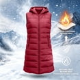 thumbnail image 6 of Caywon Women's Outerwear Vests, Hooded Quilted Longline Sleeveless Padded Zip Front with Pockets, Warm Lightweight Winter Casual Daily Wear for Women, 6 of 8