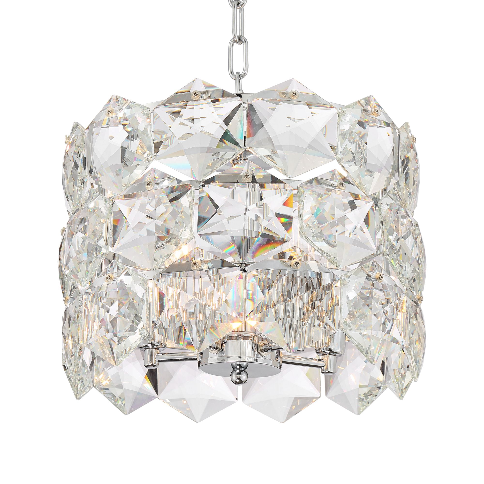 Vienna Full Spectrum Chrome Crystal Pendant Chandelier 13 1/2" Wide Modern 5-Light Fixture for Dining Room House Kitchen Entryway