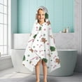 thumbnail image 6 of White Christmas Gingerbread Man Pattern Hooded Bath Towel，50"x30" for Ages 3 To 12 Kids, Quick Dry Lightweight Soft Microfiber Hood Beach Towel Cover Up for Kids, 6 of 7