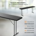 thumbnail image 2 of Ktaxon 6Ft Folding Narrow Table, Plastics Portable Long Table with Carrying Handle for Indoor Outdoor Patio Porch Garden, Black, 2 of 8