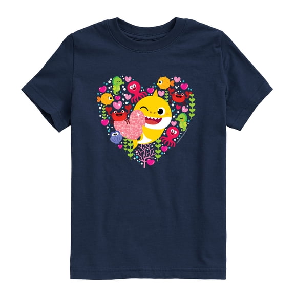 Baby Shark - Sea Creature Heart - Toddler Boys Short Sleeve Graphic T-Shirt