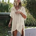 thumbnail image 4 of Traje de baño de punto con protección solar para mujer, estilo europeo y americano, para vacaciones en la playa, bikini, 4 of 5