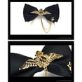 thumbnail image 4 of Yongchuantie High Quality Men's Gold Wings Bow Tie Adjustable Metal Chain Wine Red Two Layer Men Bowtie Party Weddings Gift, 4 of 5