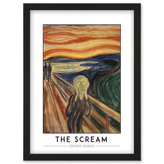 Edvard Munch The Scream Expressionist Painting Artwork Framed Wall Art Print A4