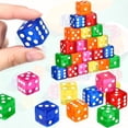 thumbnail image 3 of LEEYNEER 36 Piece 19 mm Casino Style Craps Dice Sets Acrylic and Translucent D6 Dice  Square W/Rounded Edge for Casino  Craps  Table Games and Board Games(Fresh Color), 3 of 6