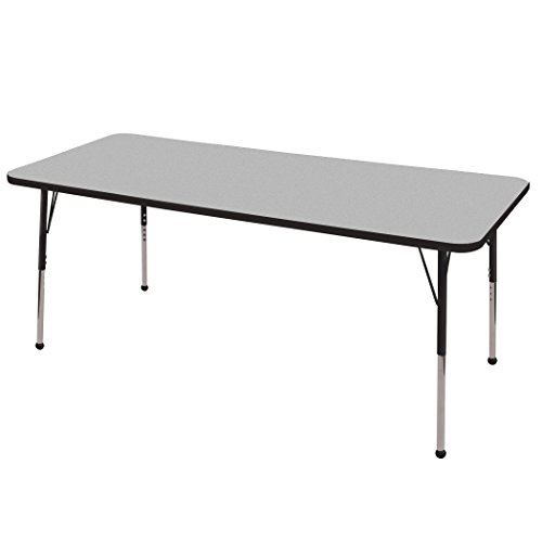Adjustable Height 19-30 inch Maple//Yellow//Sand ECR4Kids Mesa Premium 30 x 60 Trapezoid School Activity Table Standard Legs w// Ball Glides