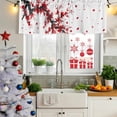 thumbnail image 6 of Red Flowers Valances for Windows, Decorative Rod Pocket Window Valance Curtains, Chinese Plum Traditional Ink Painting Short Curtain Drapes for Kitchen/Bathroom/Living Room, 2 Panels, 42" W x 18" L, 6 of 8