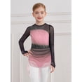 thumbnail image 5 of Doomiva Kids Girls Gradient Figure Skating Dress Shiny Rhinestone Mesh Long Sleeve Dance Competitions Training Outfit Pink 14, 5 of 7