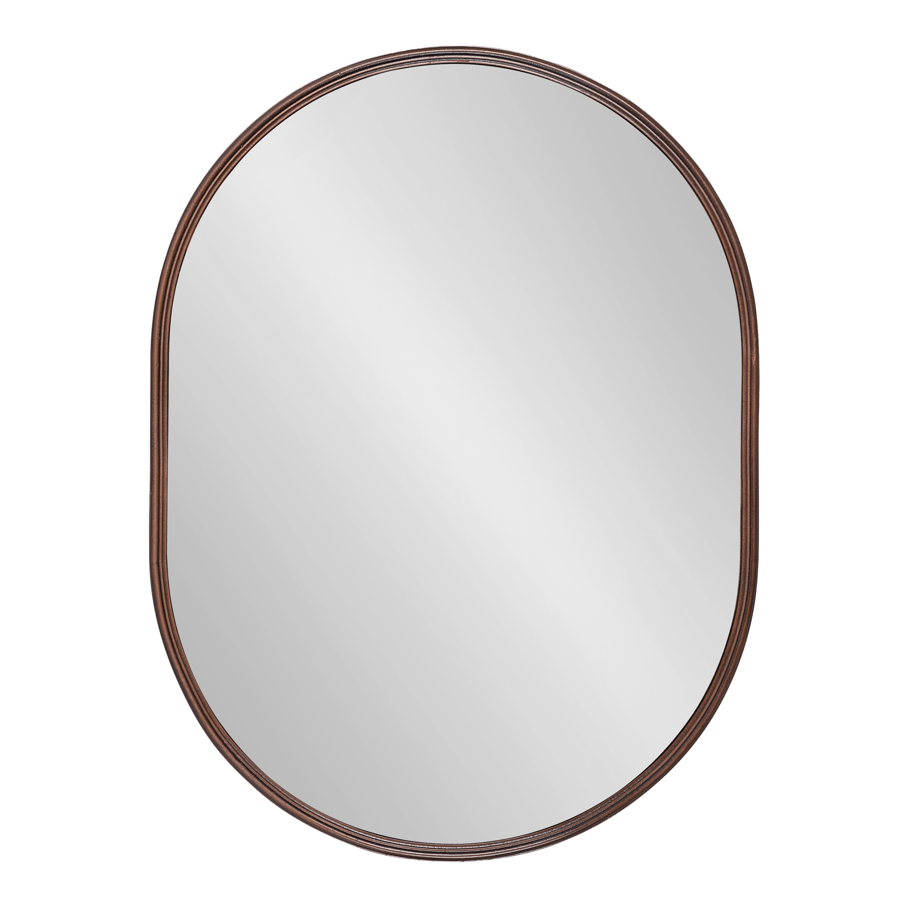 Kate and Laurel Caskill Mid-Century Capsule Wall Mirror, 18 x 24, Bronze, Modern Decorative Mirror for Wall