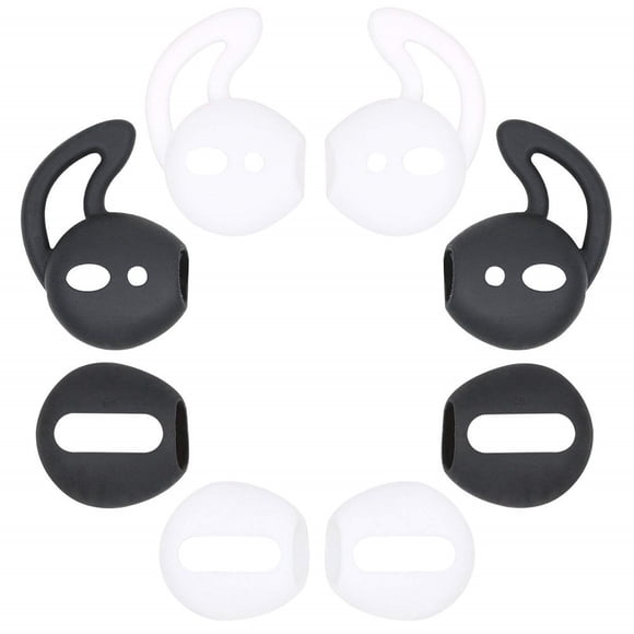 Puntas de silicona JNSA para Apple AirPods, 4 pares de fundas