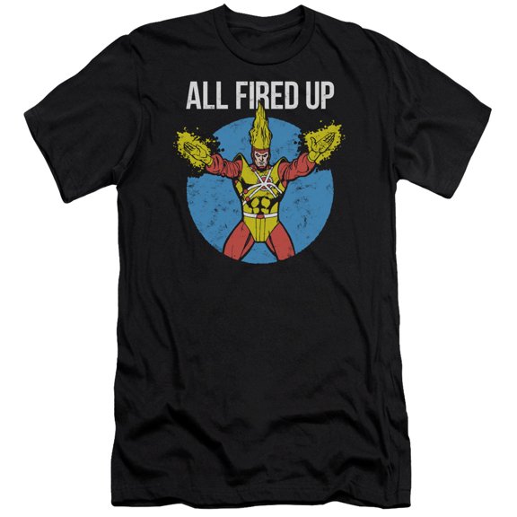 JLA Justice League Firestorms Party HBO S/S Adult 30/1 T-Shirt Black