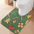 thumbnail image 2 of Yayeee Bath Rugs for Bathroom Floor Set of 2 Non Slip Fluffy Soft Absorbent Mat, Yellow Christmas Gingerbread, 2 of 7