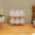 thumbnail image 4 of Clear Egg Storage Box Delicate 6 Girds Egg Dispenser Holder Case Refrigerator Crisper Camping Picnic Travel Portable Egg Carriage,White-6, 4 of 8
