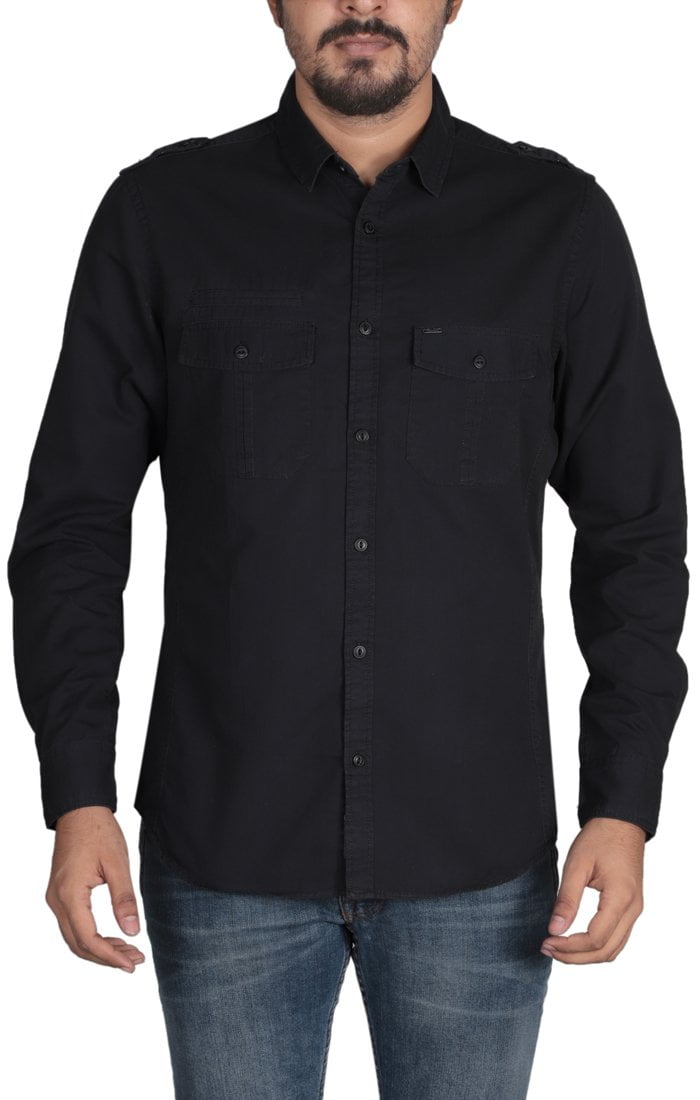 Men's Casual Shirt BLACK | Walmart Canada