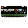 thumbnail image 2 of 12 Pack Leak-Proof Glass Vials with Black Caps – 6ml, 1-3/8" Tall, 9/16" Diameter, 2 of 6