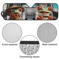 thumbnail image 6 of Uorisanigo Car Windshield Sun Shade Compatible with Rubicon Sahara TJ JK JKU 2 & 4 Door Accessories, Foldable Funny Hippie Frog Print Window Sunshade Front Window Shield Block UV Rays and Heat, 6 of 7