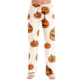 thumbnail image 2 of Bexdxz Halloween Pajama Pants Women Cute Funny Pumpkin Print Pajamas Casual Elastic Waist Pants Fall Pajamas Orange#1 M, 2 of 9