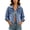 Light Blue, variant on Womens Cropped Denim Jacket Lapel Button Down Multi-Pocket Vintage Washed Casual Short Coat