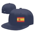 thumbnail image 4 of Flat Bill Brim Hat Adjustable Baseball Cap Flag Of Spain Mens Women Snapback Trucker Hat, 4 of 7