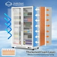 thumbnail image 4 of Commercial Display Refrigerator, 27.1 Cu.Ft Double Glass Door Display Refrigerator with LED Light, 10 Adjustable Shelves for Cafe Restaurant Store Bar, White, 4 of 7