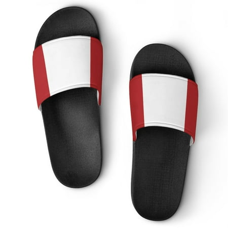 

GZHJMY Stylish Slides for Women Men Red and White Stripes Soft Flexible Slip-on Sandals Slippers