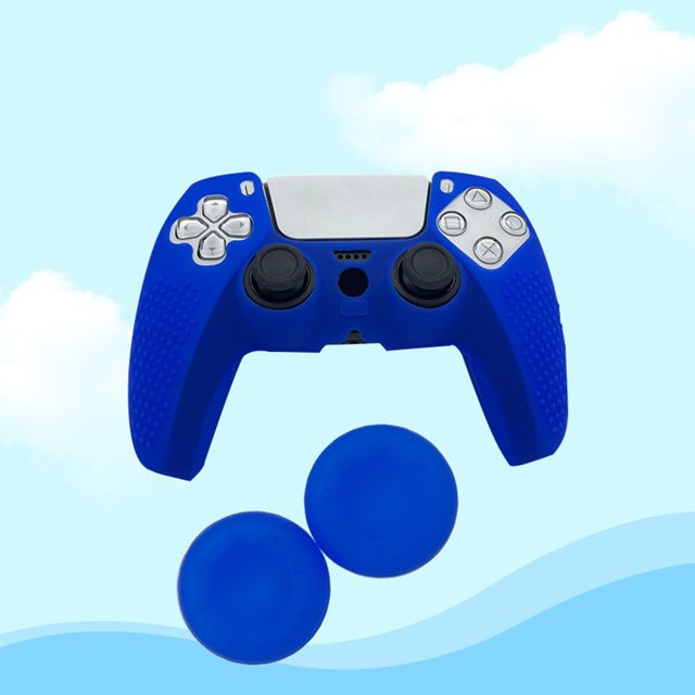 Blue-eXtremeRate PlayVital Funda de Silicona para Mando de PS5, Funda Protectora con Tapa de Joystick para PS5 Funda de Agarre de Silicona Antideslizante para PS5 JM
