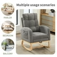 thumbnail image 5 of New Nursery Rocking Chair Upholstered Glider Rocker with PP Pillow & Rubber Wood Frame Modern Single Rocking Armchair for Bedroom, Living Room, Balcony, Offices, 5 of 8