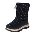 thumbnail image 1 of Botas de nieve de invierno para niños, con copos de nieve, de tubo alto, lindas botas de algodón de moda para niños, botas cálidas informales de fondo suave, 1 of 5