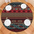 thumbnail image 2 of Colorful Geometric Striped Pattern Round Fitted Tablecloth with Elastic Edge,Dining Table Cover Waterproof,Outdoor Round Tablecloth for Camping,Dining,Indoor and Outdoor, 2 of 7