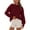 Wine, variant on Women's Ribbed Knit Sweater Oversized Crewneck Long Sleeve Casual Pullover (Beige, L)