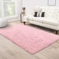 thumbnail image 3 of Lochas Soft Fluffy Rugs Shaggy Plush Area Rug for Bedroom Living Room Home Decor Floor Carpet, 3'x5',Pink, 3 of 7