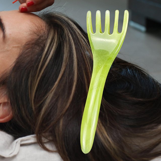 Peine Multifuncional de Anchos para El Cabello, Cepillo para El Cabello para Cabelludo, Herramienta de Salón, Peine Portátil P , Verde Salvador Peine Mango Largo