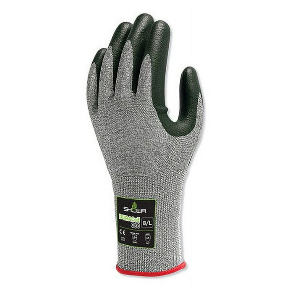 Showa Coated Gloves,Gray,L,Size 8,PR 386L-08