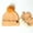 Yellow, variant on Yoyauz Kids Children Winter Warm Knit Mittens Gloves Beanie Pompom Hat Set