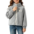 thumbnail image 5 of Wilark Girls Fleece Zip Up Jackets Stand Collar Long SLeeve Casual Fashion Lightweight Relaxed Fit Fall Coat Gray 5, 5 of 6