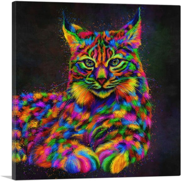 ARTCANVAS Bobcat Cat Animal Canvas Art Print - Size: 18" x 18" (0.75" Deep)