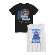 Jaws Boys Short Sleeve Graphic Tee and Muscle Tank Top, 2-Pack, Sizes XS-XXL