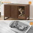 thumbnail image 5 of Vabches Hidden Cat Litter Box Enclosure Furniture, Multi-Functional Cat Washroom Bench with Cat Scratching Pad and Fluted Doors, 5 of 9