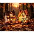 thumbnail image 2 of 2026 New 2 Pack Fall Thanksgiving LED Lighted Resin Village Houses, 5.9" Hand-Painted Pumpkin Cottage Figurines, Warm Glow Autumn Home Decor for Mantel Tabletop Shelf, 2 of 6