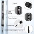 thumbnail image 5 of Cordless Soldering Iron Kit, USB Rechargeable Portable Cordless Soldering Iron,LED Light and LCD Digital Adjustable Temperature, Soldering Iron for Electric Repairs, DIY(Gray), 5 of 7