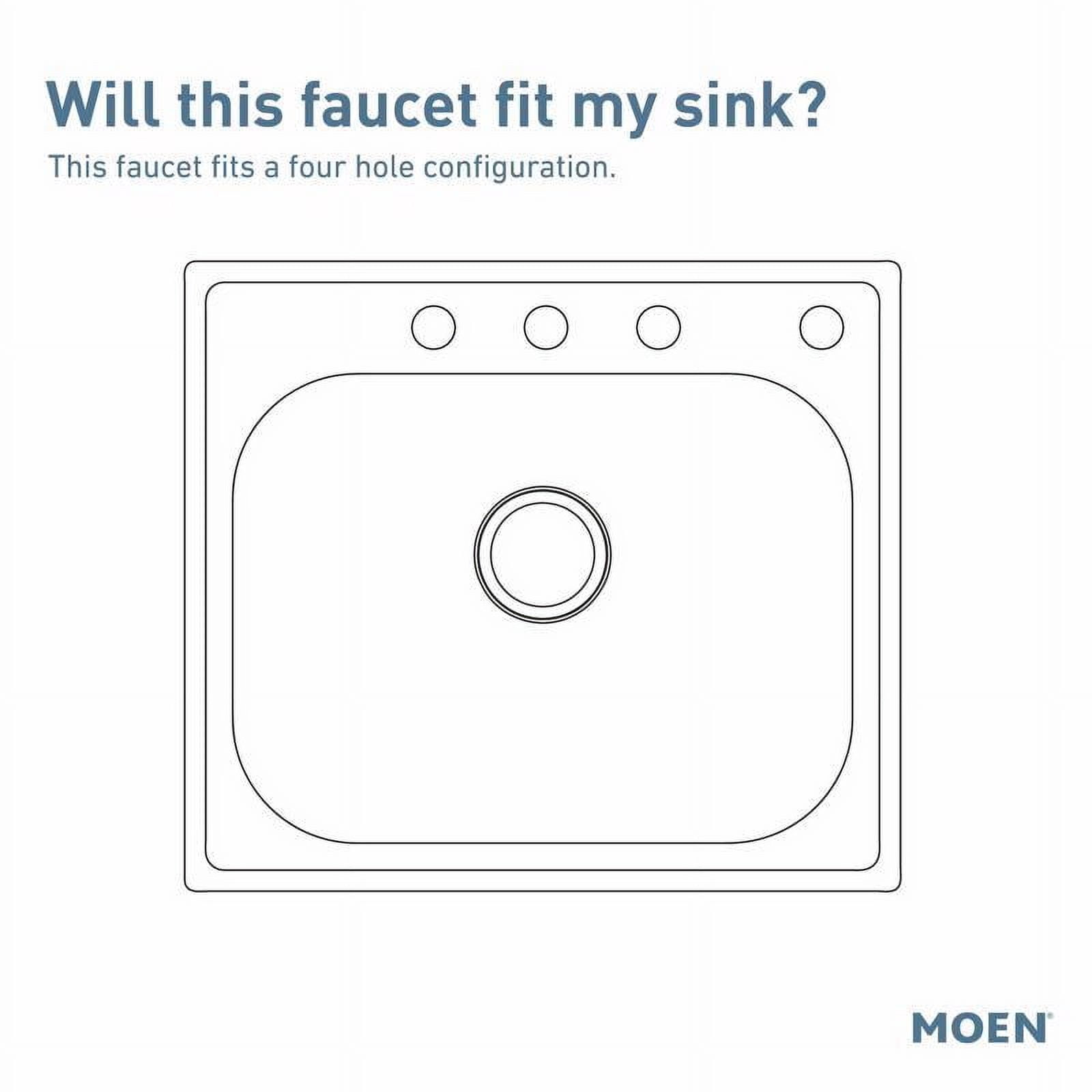 Moen Banbury Chrome Two-Handle High Arc Kitchen Faucet with Side Sprayer
