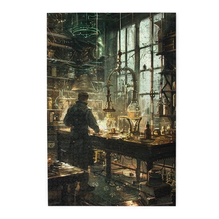 1000 PCS Experiment in progress Wooden puzzles for adults 1000 pieces Funny Artwork for Adults Stress relieving pleasure Vintage Style Experiment High difficulty puzzle 1000 Piece Relax yourself