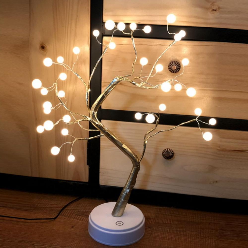 LED Tabletop Bonsai Tree Light USB Battery Operated Lamp Home Decor DIY Gift 