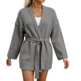 thumbnail image 5 of Gytharion Women's Belted Longline Knit Cardigans Tie Waist Long Sleeve Cardigan Sweaters with Pockets Wrap Cardigans, 5 of 6