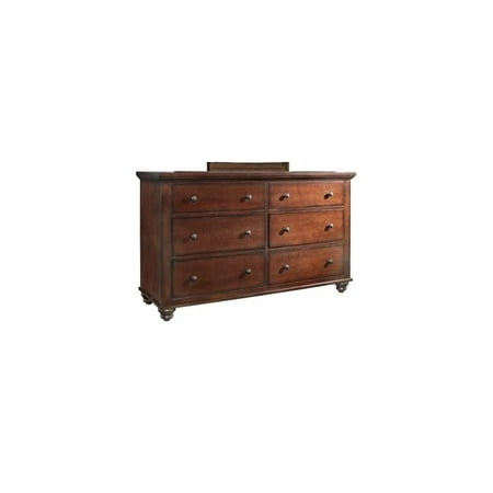 Cambridge 6 Drawer Dresser In Brown Cherry Finish Walmart Com