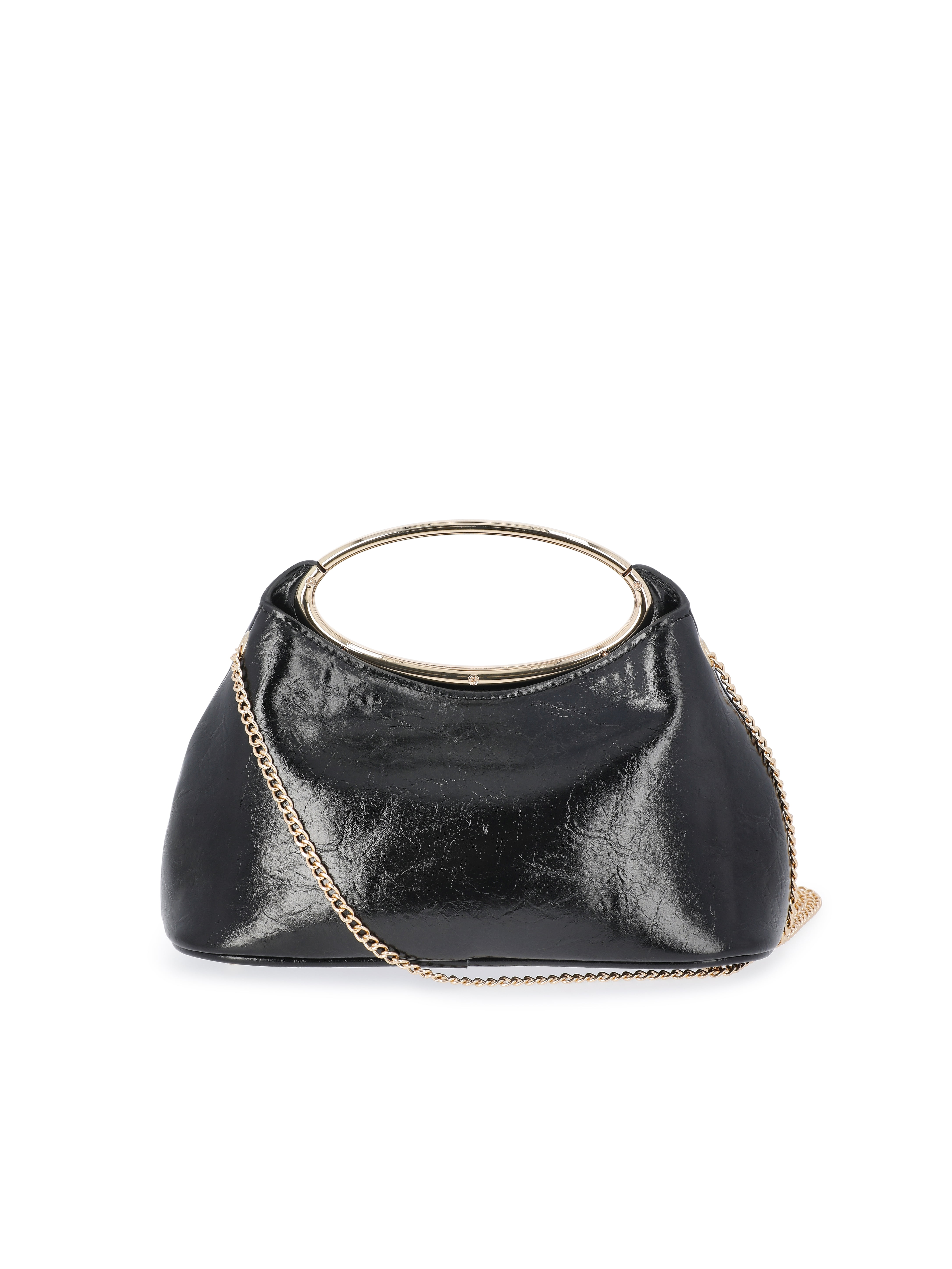 Scoop Women's Faux Leather Top Handle Clutch, Black
